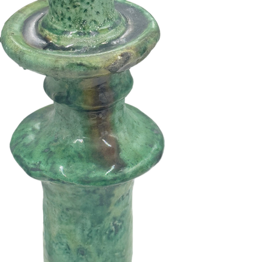 Moroccan Tamegroute Glazed Candlestick Holder - Berbere Imports