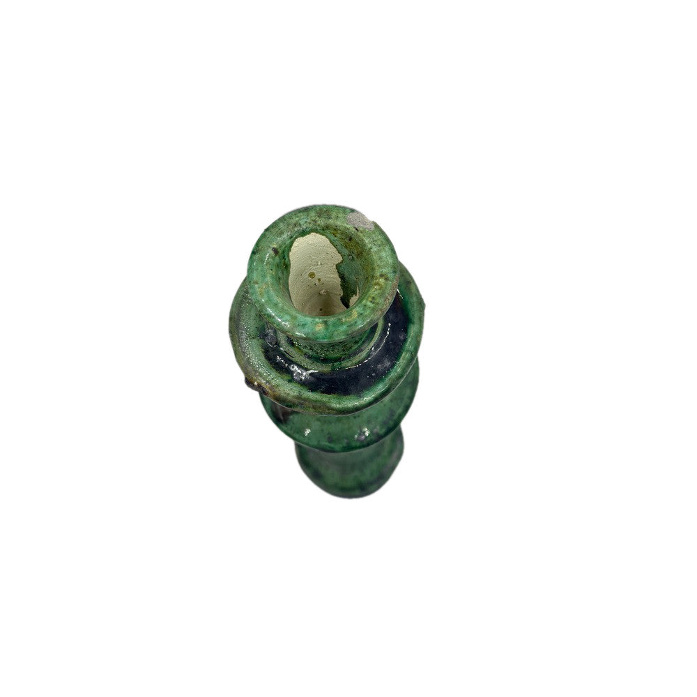 Moroccan Tamegroute Glazed Candlestick Holder - Berbere Imports