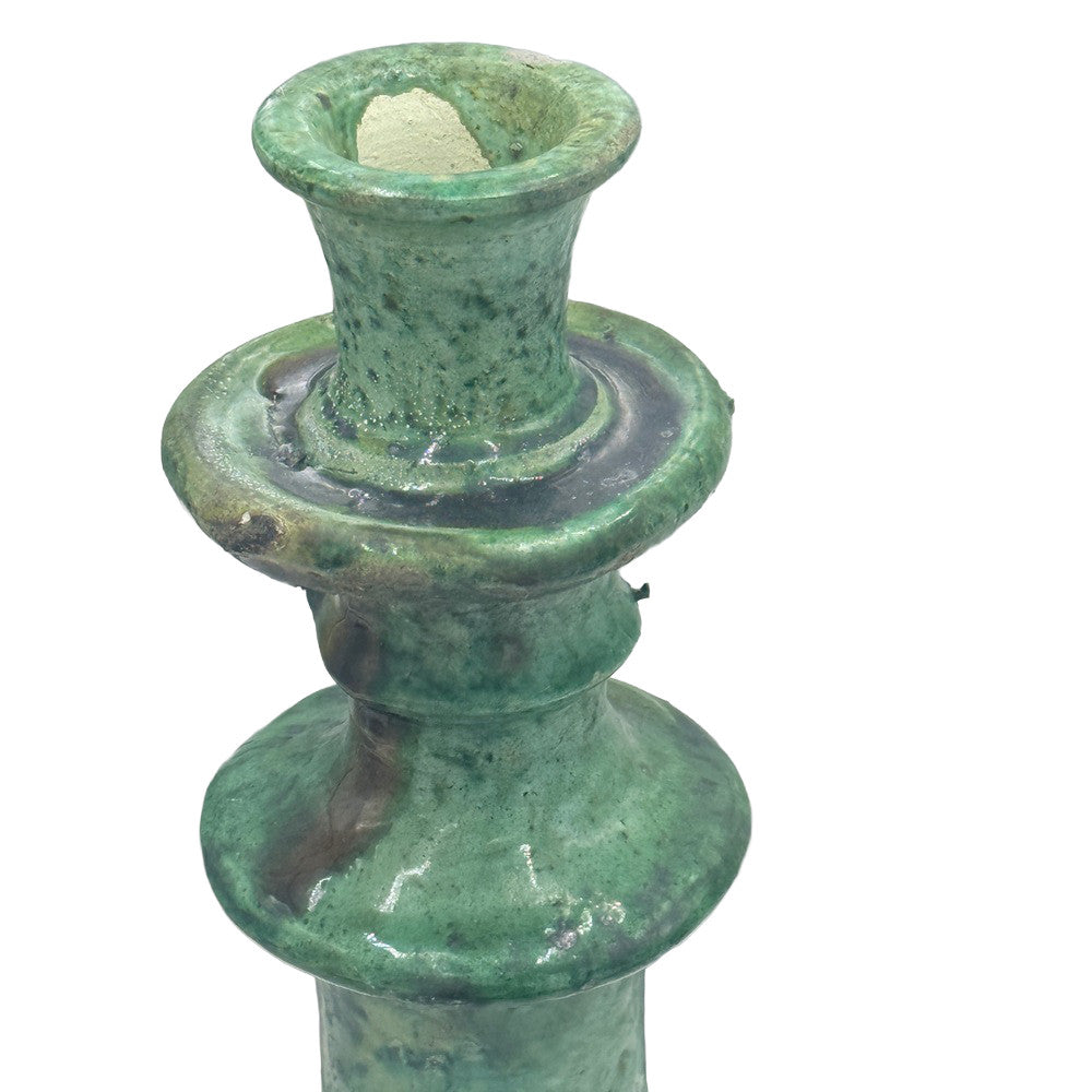 Moroccan Tamegroute Glazed Candlestick Holder - Berbere Imports