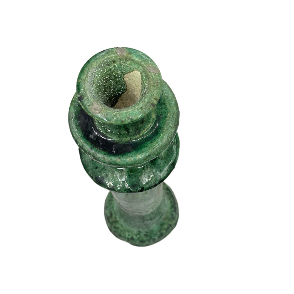 Moroccan Tamegroute Glazed Candlestick Holder - Berbere Imports