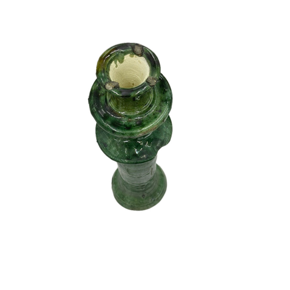 Moroccan Tamegroute Glazed Candlestick - Berbere Imports