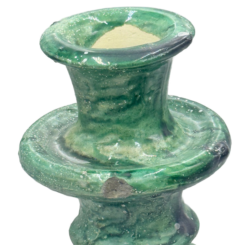 Moroccan Tamegroute Glazed Candlestick Holder - Berbere Imports
