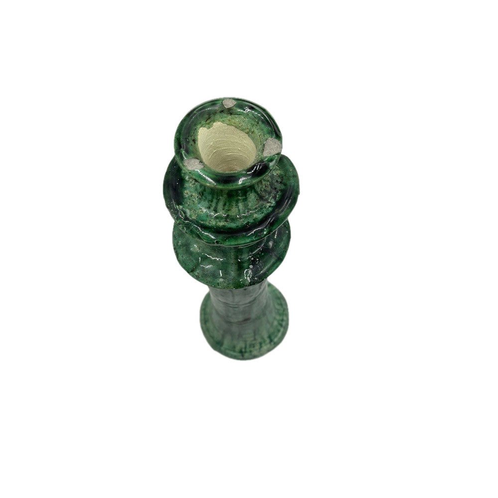 Moroccan Tamegroute Glazed Candlestick Holder - Berbere Imports