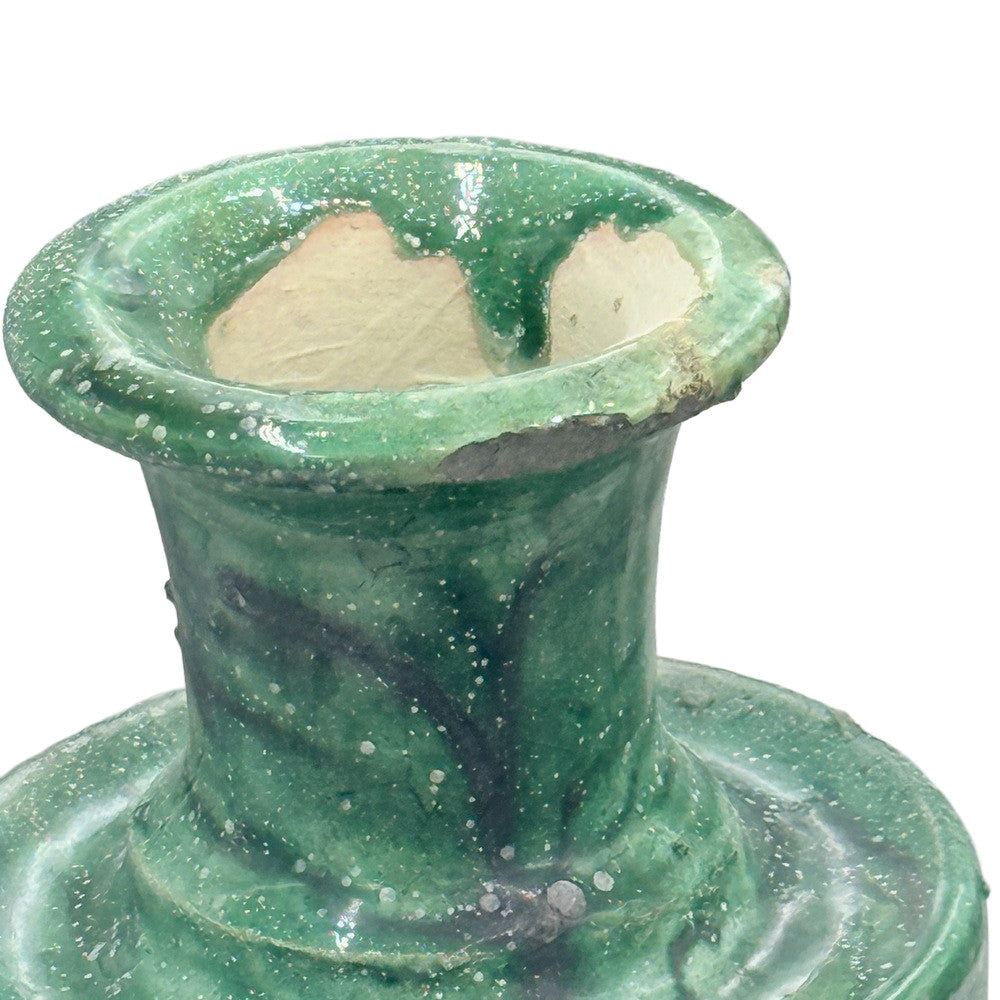 Moroccan Tamegroute Glazed Candlestick Holder - Berbere Imports