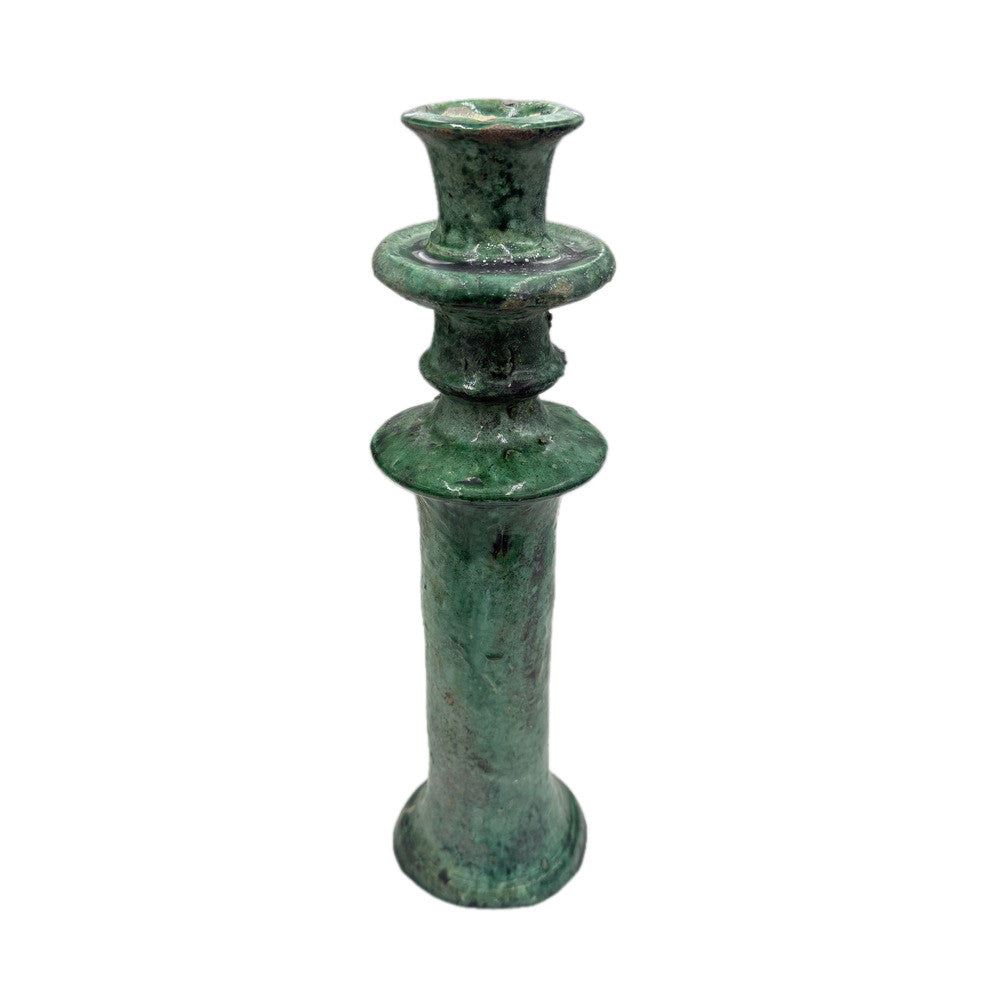 Moroccan Tamegroute Glazed Candlestick Holder - Berbere Imports