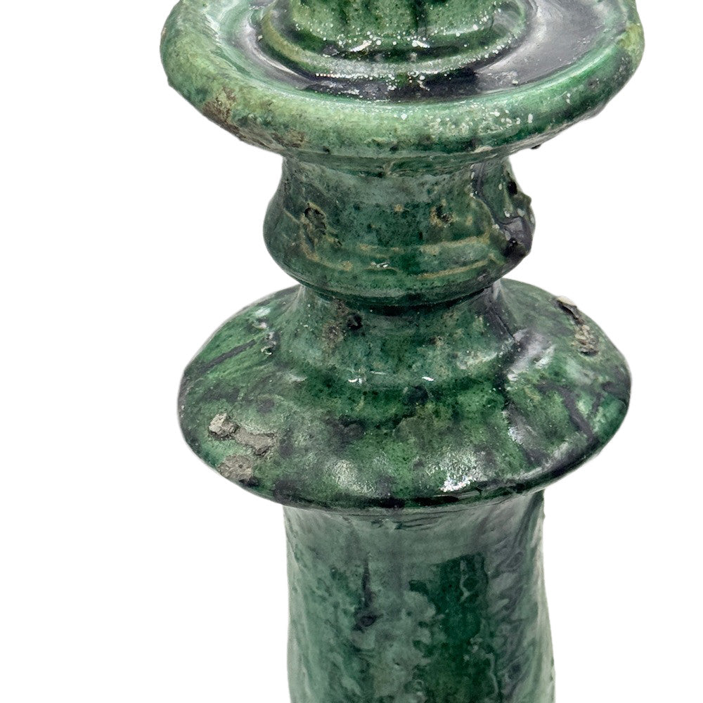 Moroccan Tamegroute Glazed Candlestick Holder - Berbere Imports