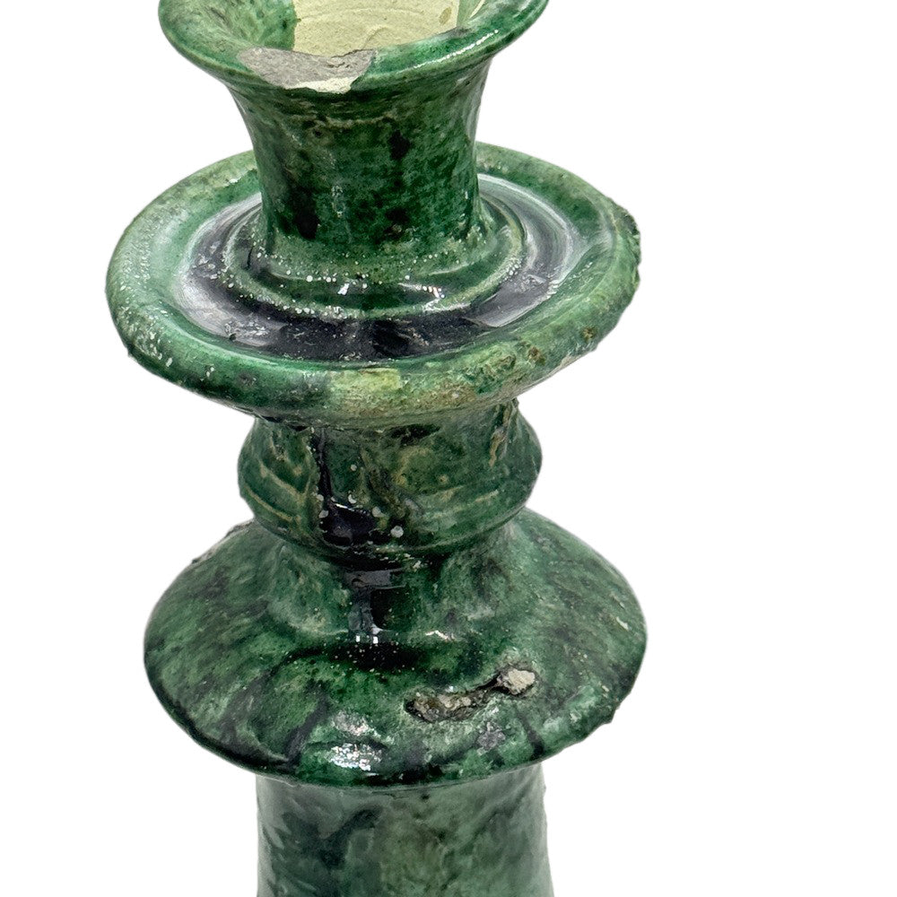 Moroccan Tamegroute Glazed Candlestick Holder - Berbere Imports