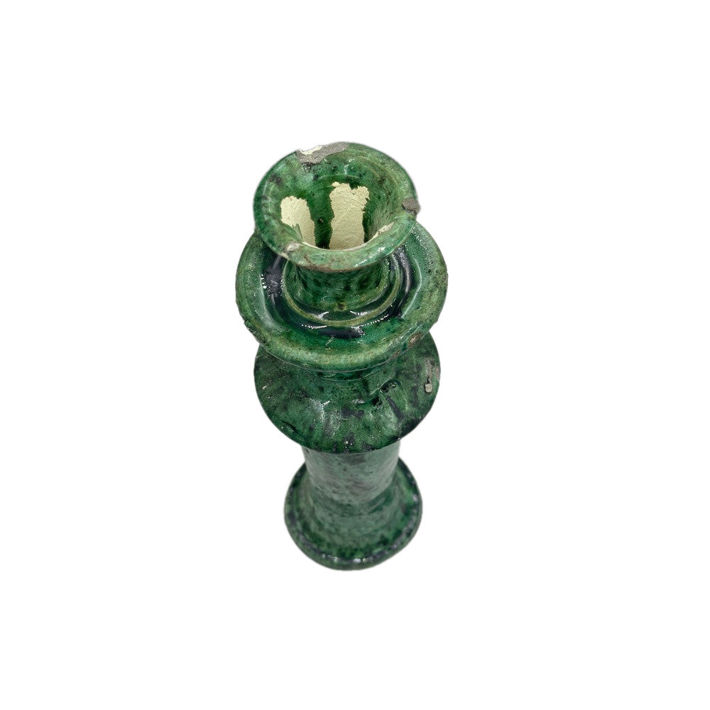 Moroccan Tamegroute Glazed Candlestick Holder - Berbere Imports