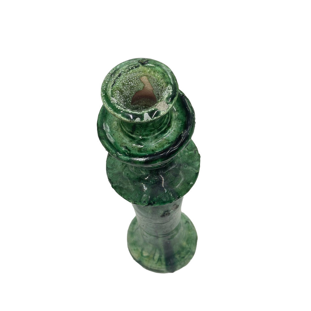 Moroccan Tamegroute Glazed Candlestick Holder - Berbere Imports