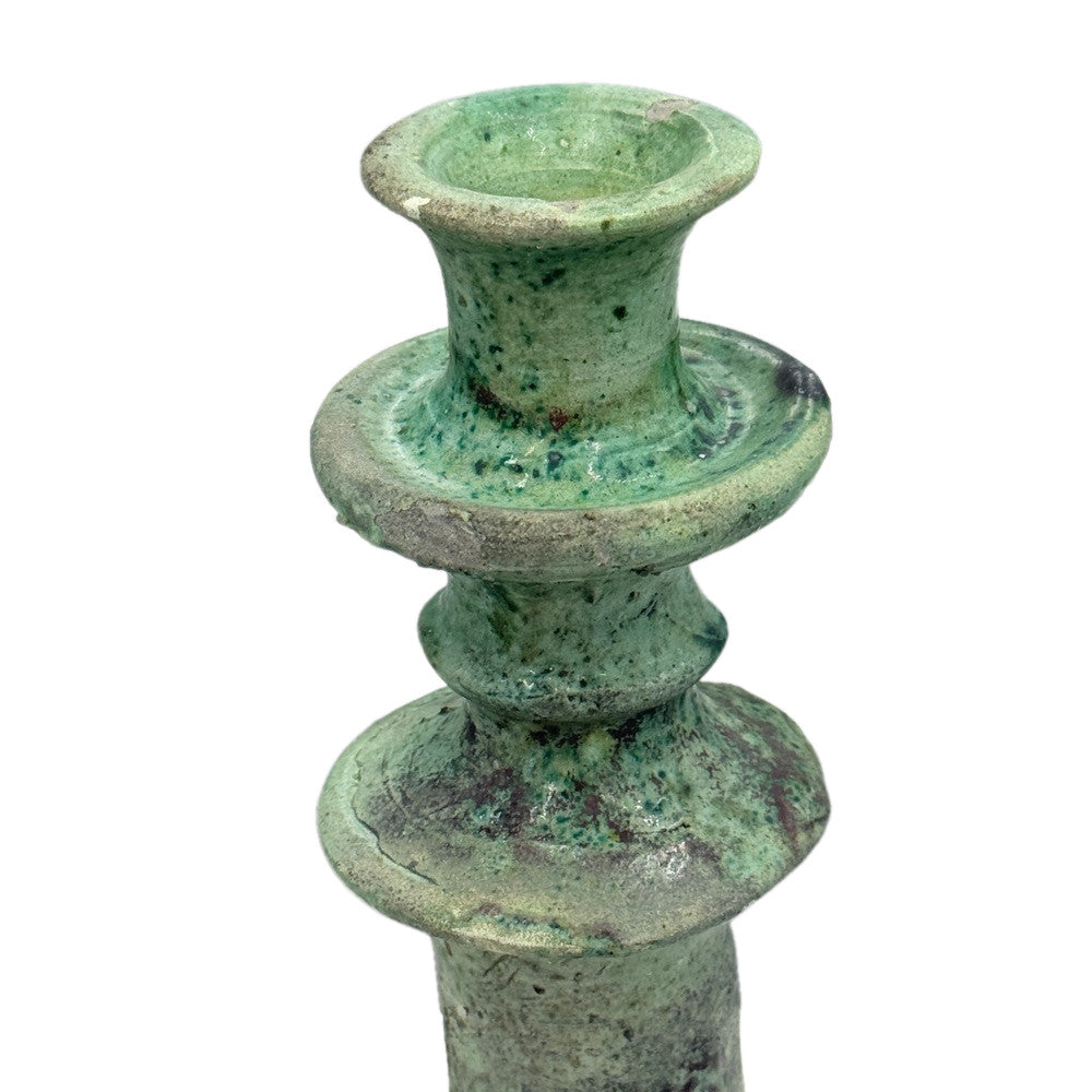 Moroccan Tamegroute Glazed Candlestick Holder - Berbere Imports
