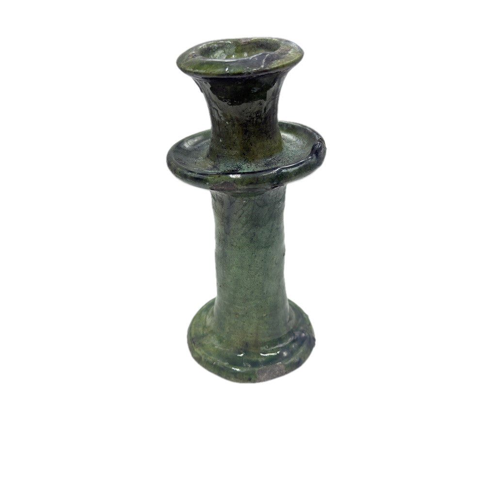 Moroccan Tamegroute Glazed Candlestick Holder - Berbere Imports