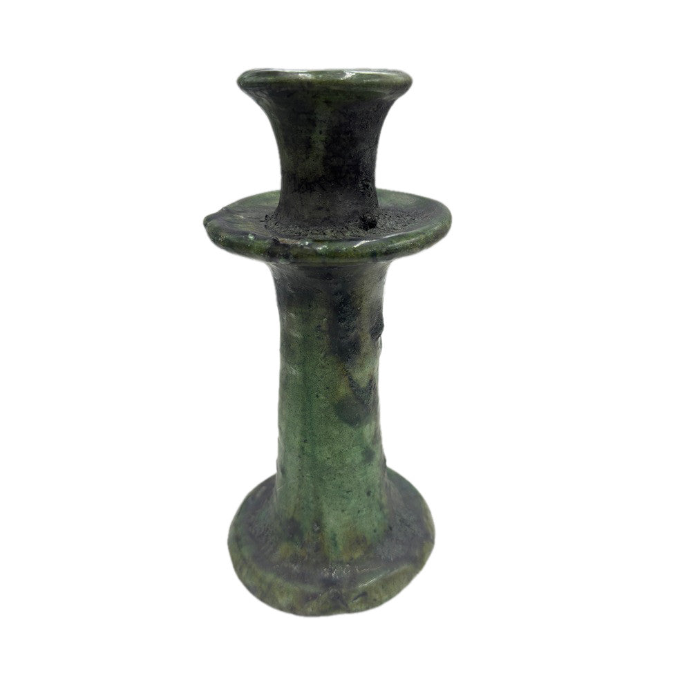 Moroccan Tamegroute Glazed Candlestick Holder - Berbere Imports