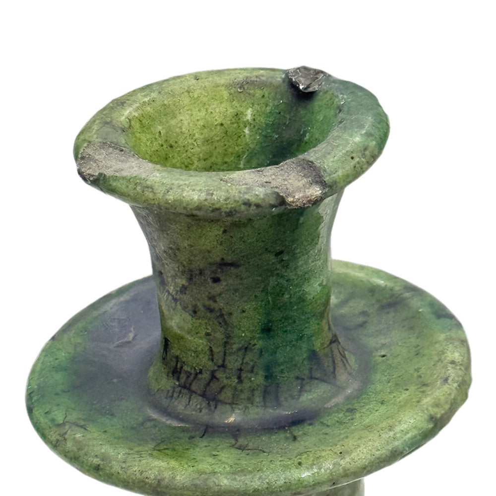 Moroccan Tamegroute Glazed Candlestick Holder - Berbere Imports