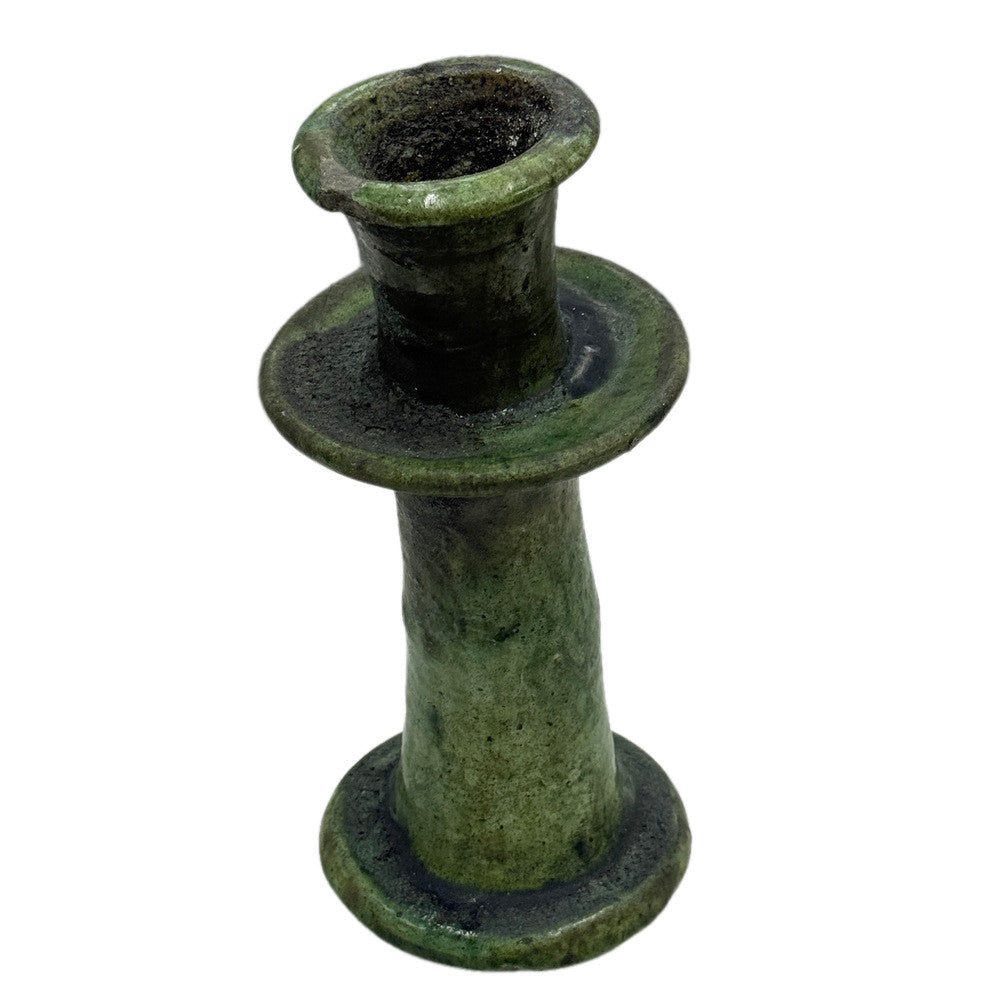 Moroccan Tamegroute Glazed Candlestick Holder - Berbere Imports