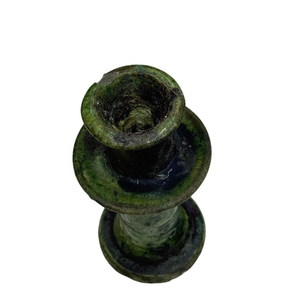 Moroccan Tamegroute Glazed Candlestick Holder - Berbere Imports