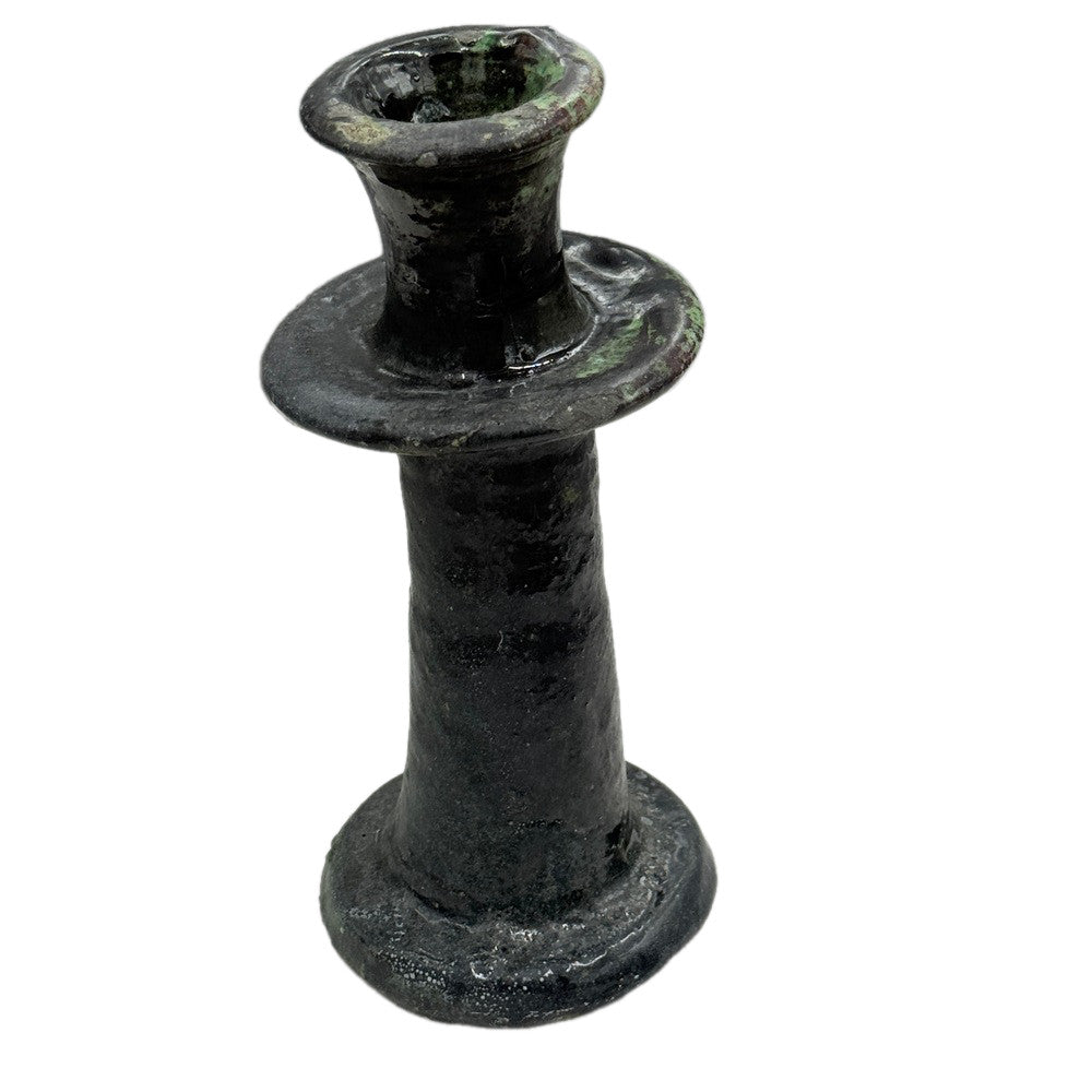 Moroccan Tamegroute Glazed Candlestick Holder - Berbere Imports