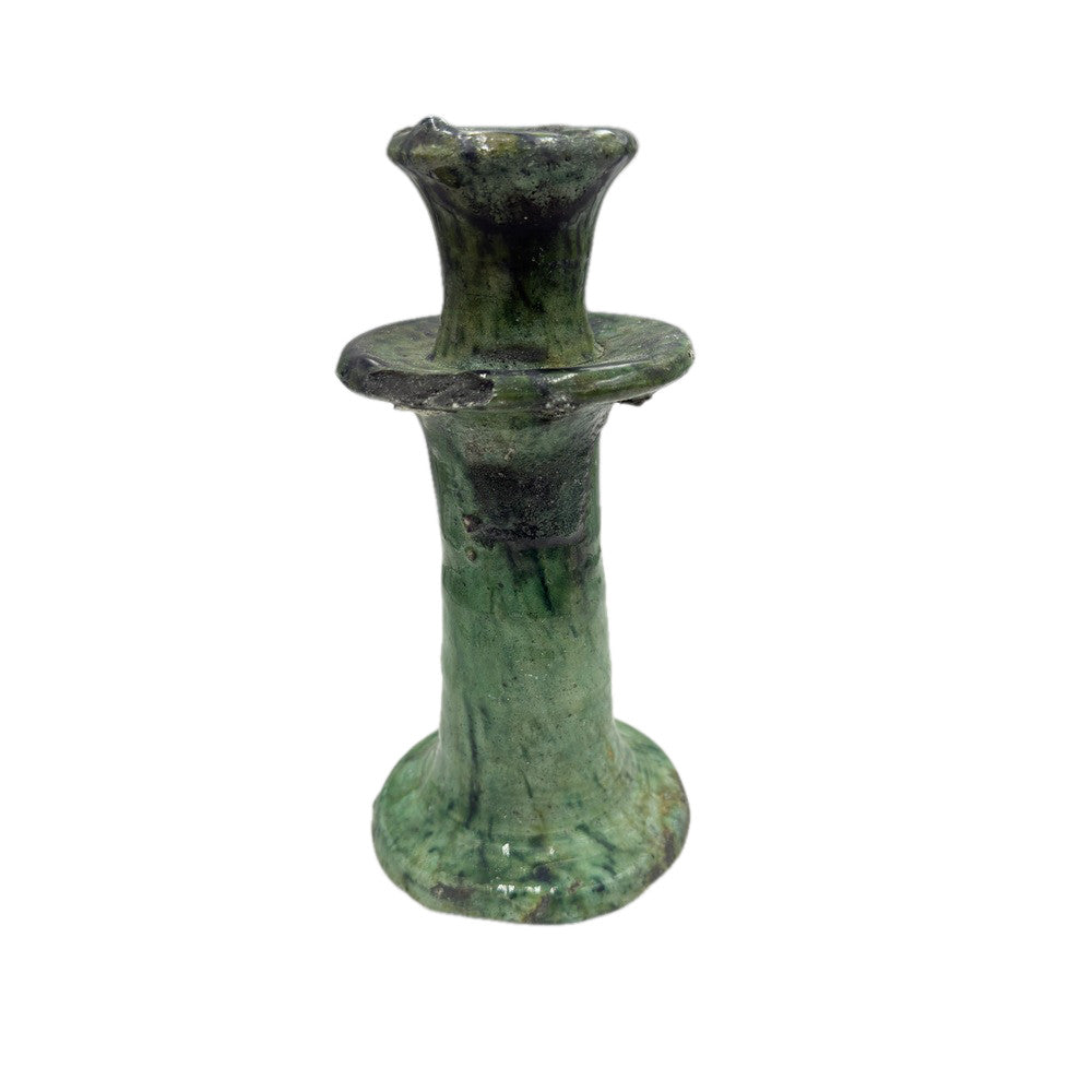 Moroccan Tamegroute Glazed Candlestick Holder - Berbere Imports