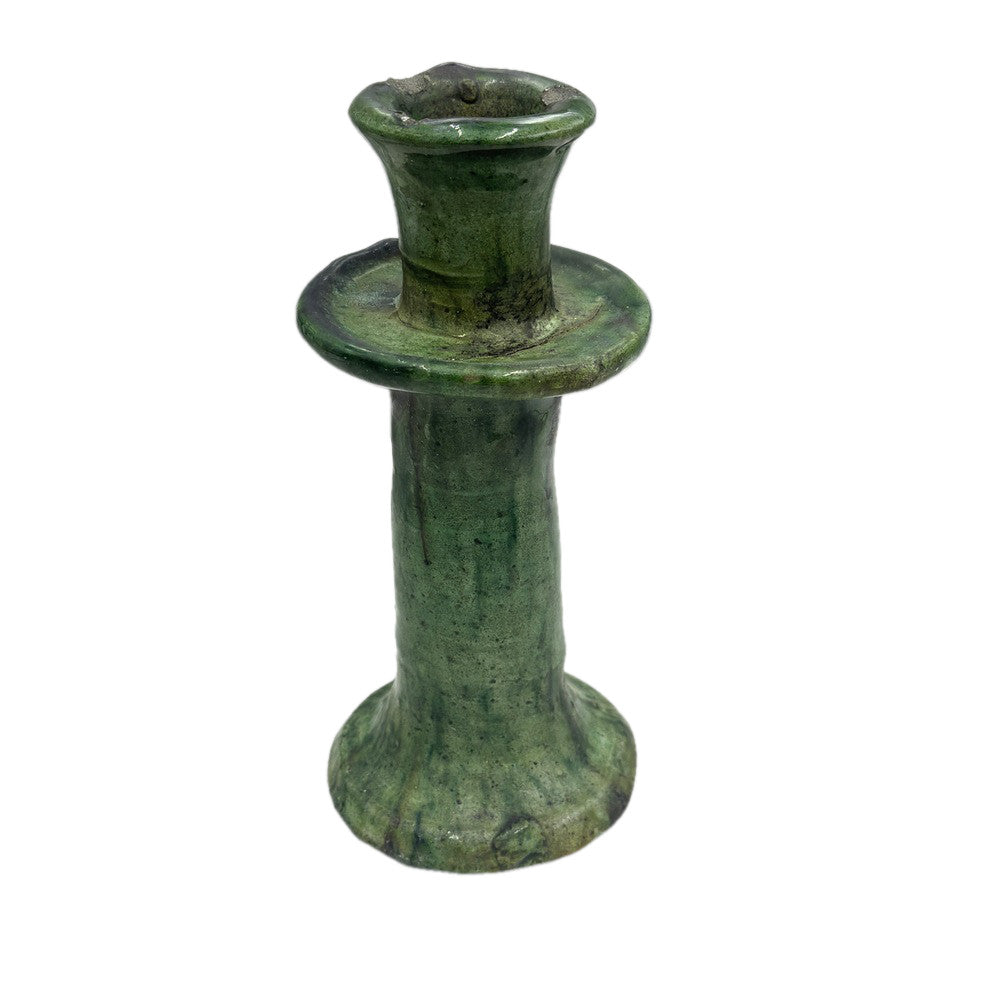 Moroccan Tamegroute Glazed Candlestick Holder - Berbere Imports