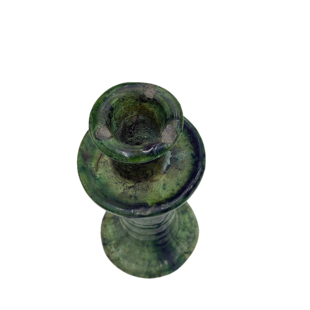 Moroccan Tamegroute Glazed Candlestick Holder - Berbere Imports