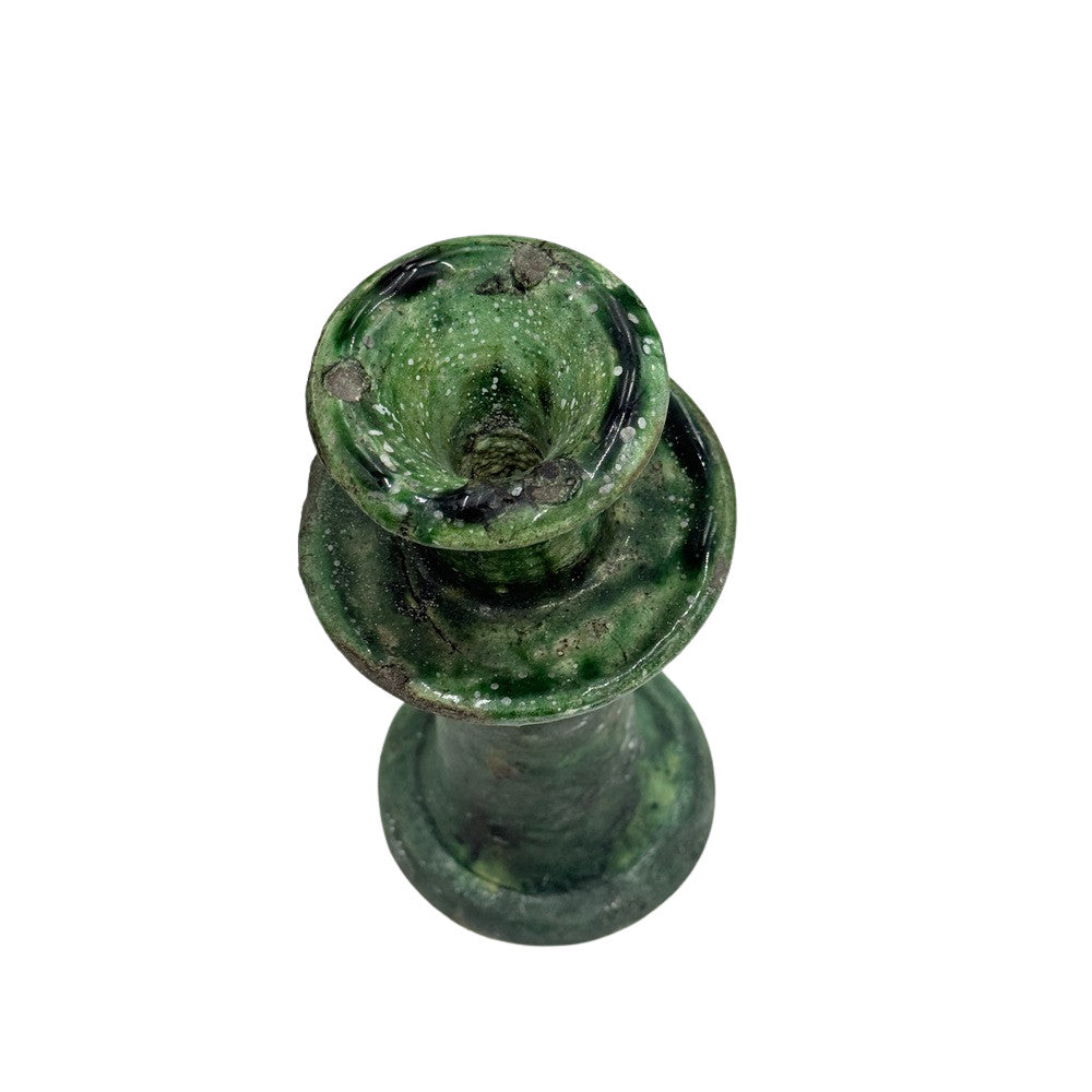 Moroccan Tamegroute Glazed Candlestick Holder - Berbere Imports