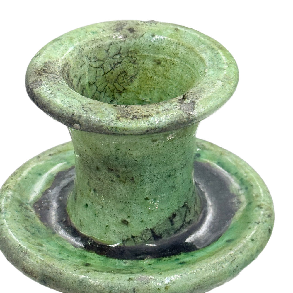 Moroccan Tamegroute Glazed Candlestick Holder - Berbere Imports