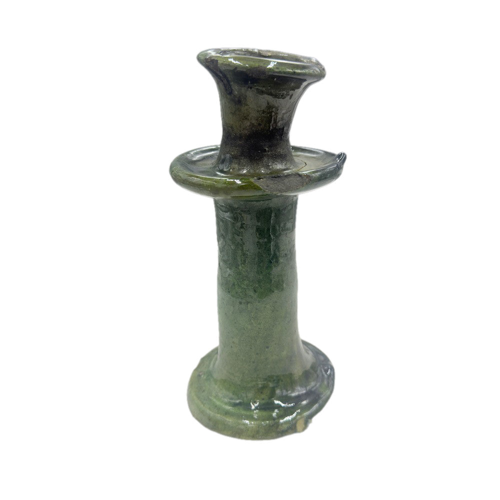 Moroccan Tamegroute Glazed Candlestick - Berbere Imports