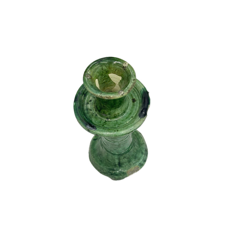 Moroccan Tamegroute Glazed Candlestick Holder - Berbere Imports