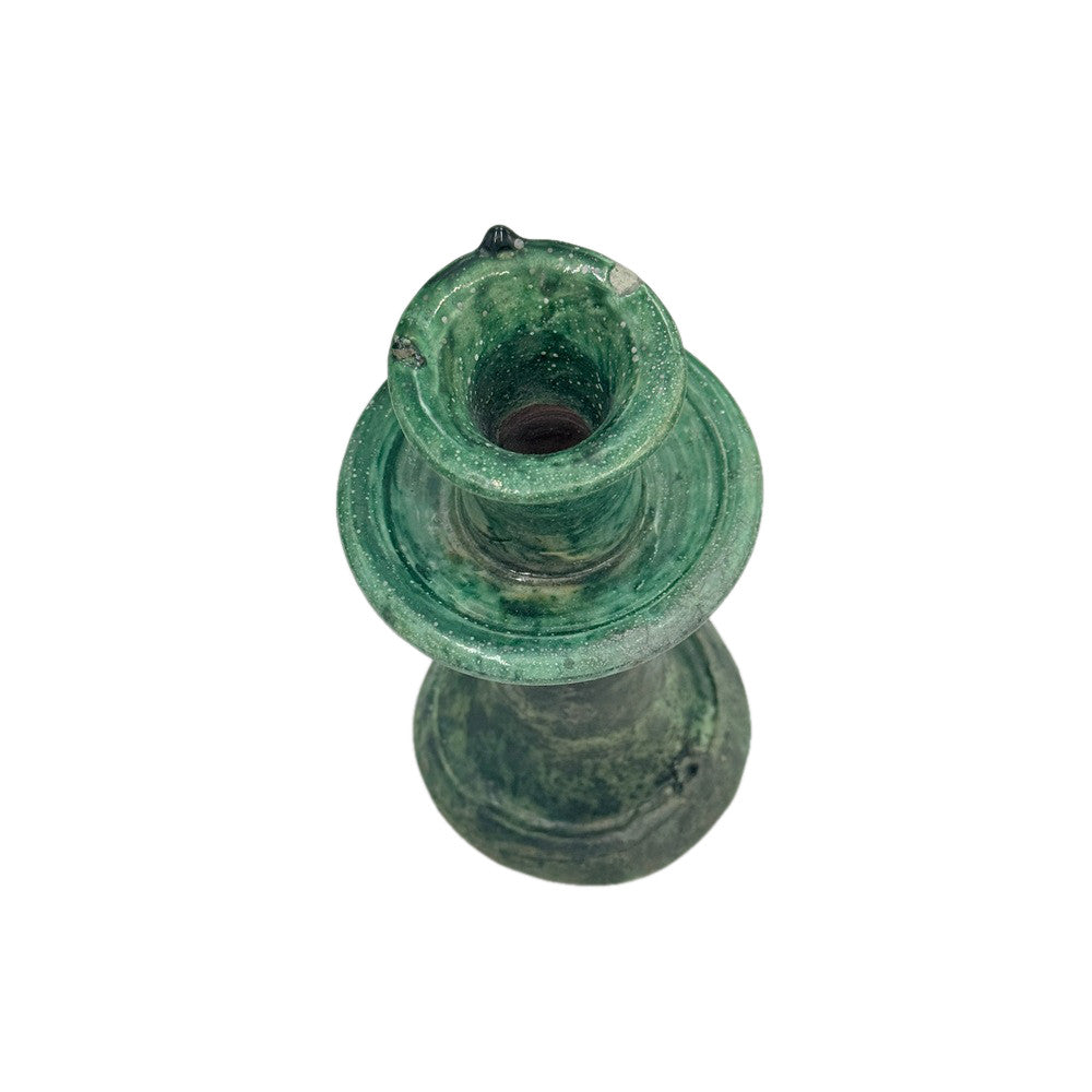 Moroccan Tamegroute Glazed Candlestick Holder - Berbere Imports