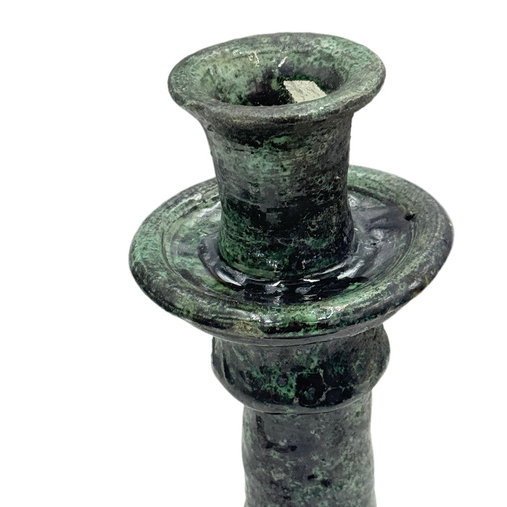 Moroccan Tamegroute Glazed Candlestick Holder - Berbere Imports