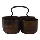 Indian Iron Quadruple Pots W/ Handle - Berbere Imports