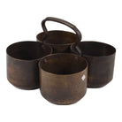 Indian Iron Quadruple Pots W/ Handle - Berbere Imports