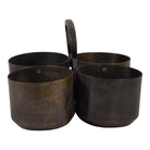 Indian Iron Quadruple Pots W/ Handle - Berbere Imports