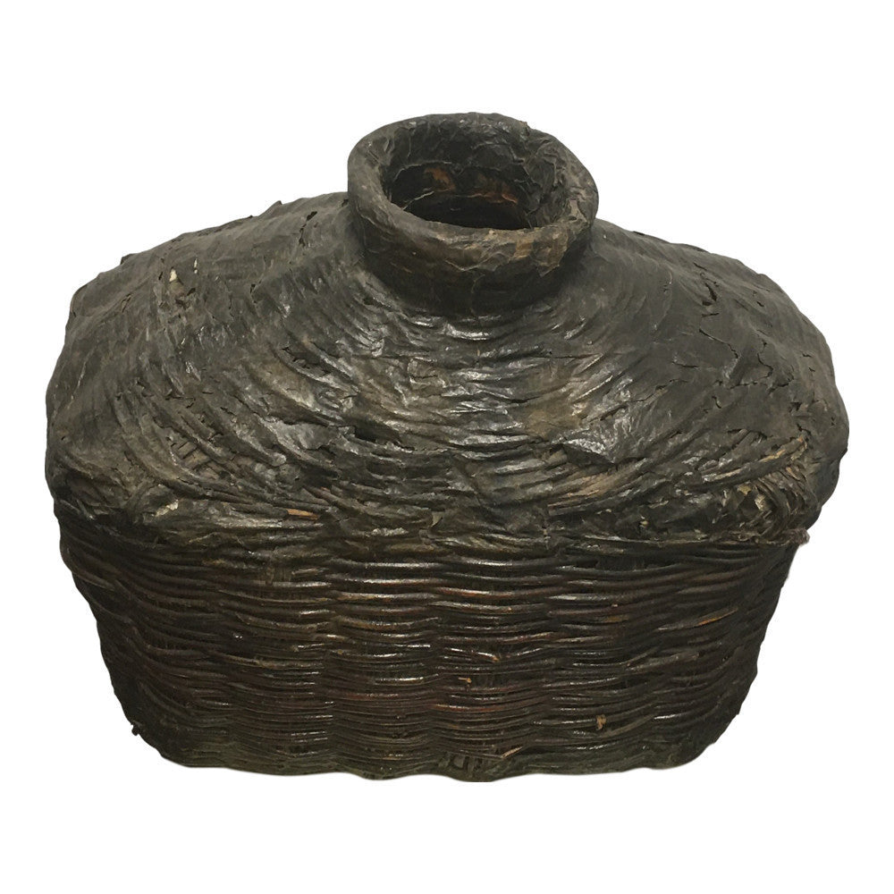 Vintage Chinese Wicker Oil Basket - Berbere Imports