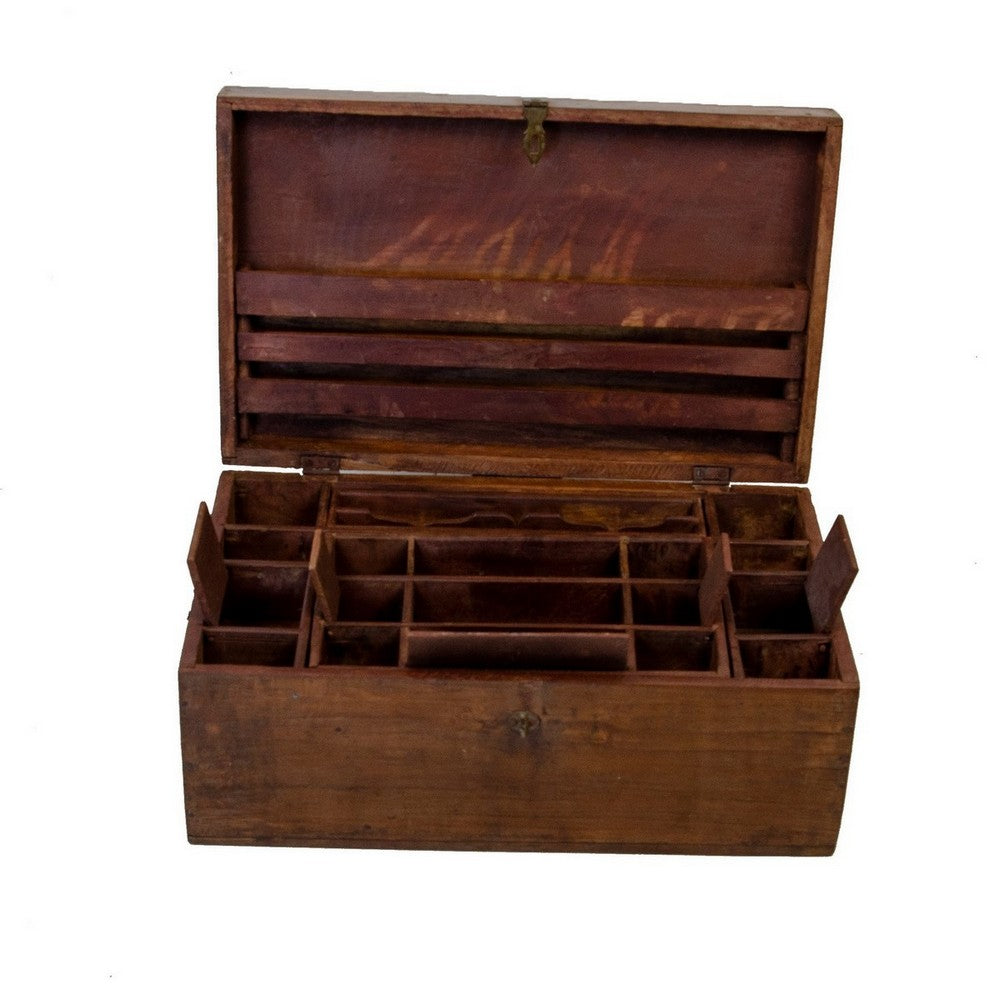 Vintage Indian Wooden Accountant's Box - Berbere Imports