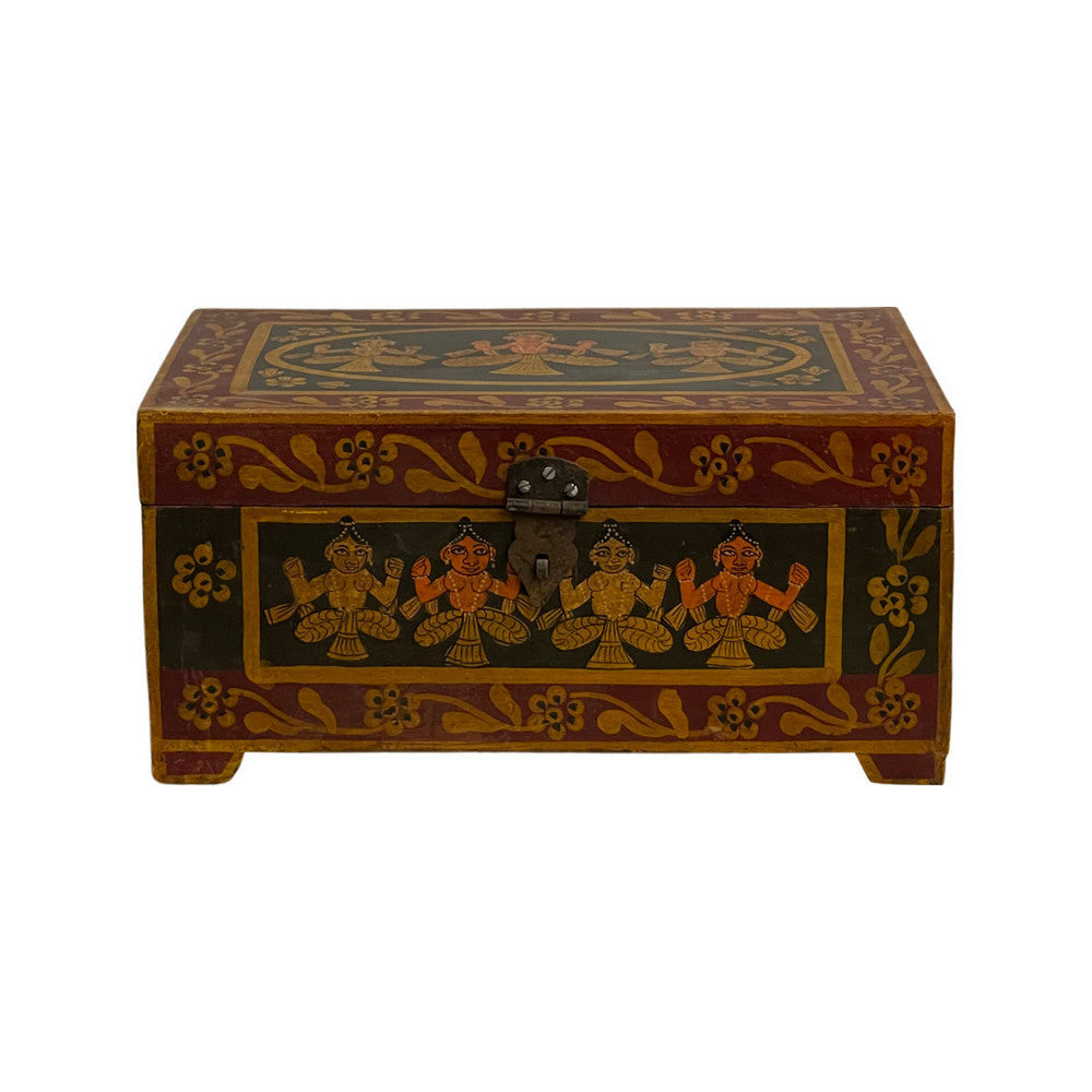 Vintage Indian Wooden Hand Painted Box - Berbere Imports