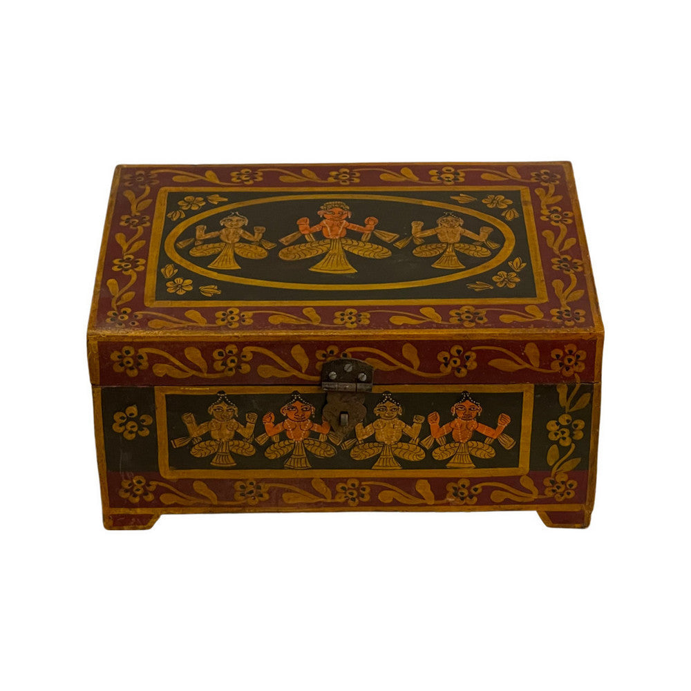 Vintage Indian Wooden Hand Painted Box - Berbere Imports