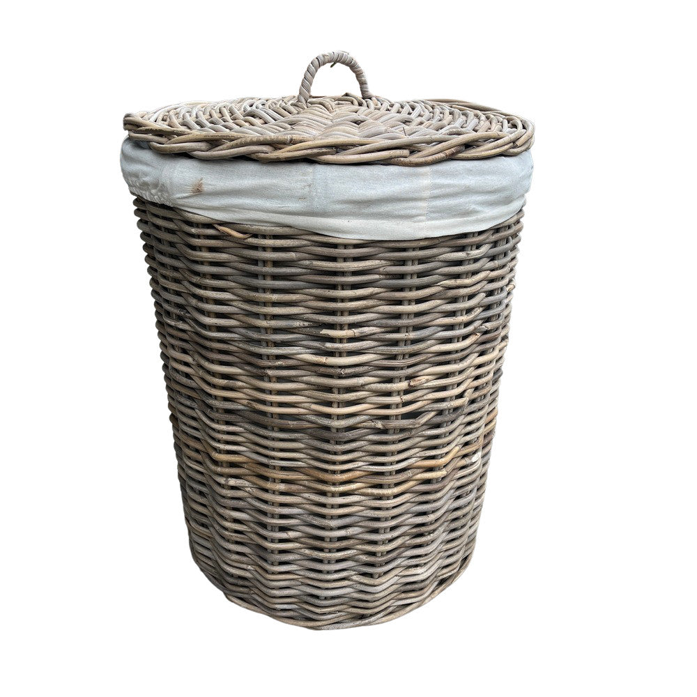 Rattan Round Laundry Basket - Berbere Imports