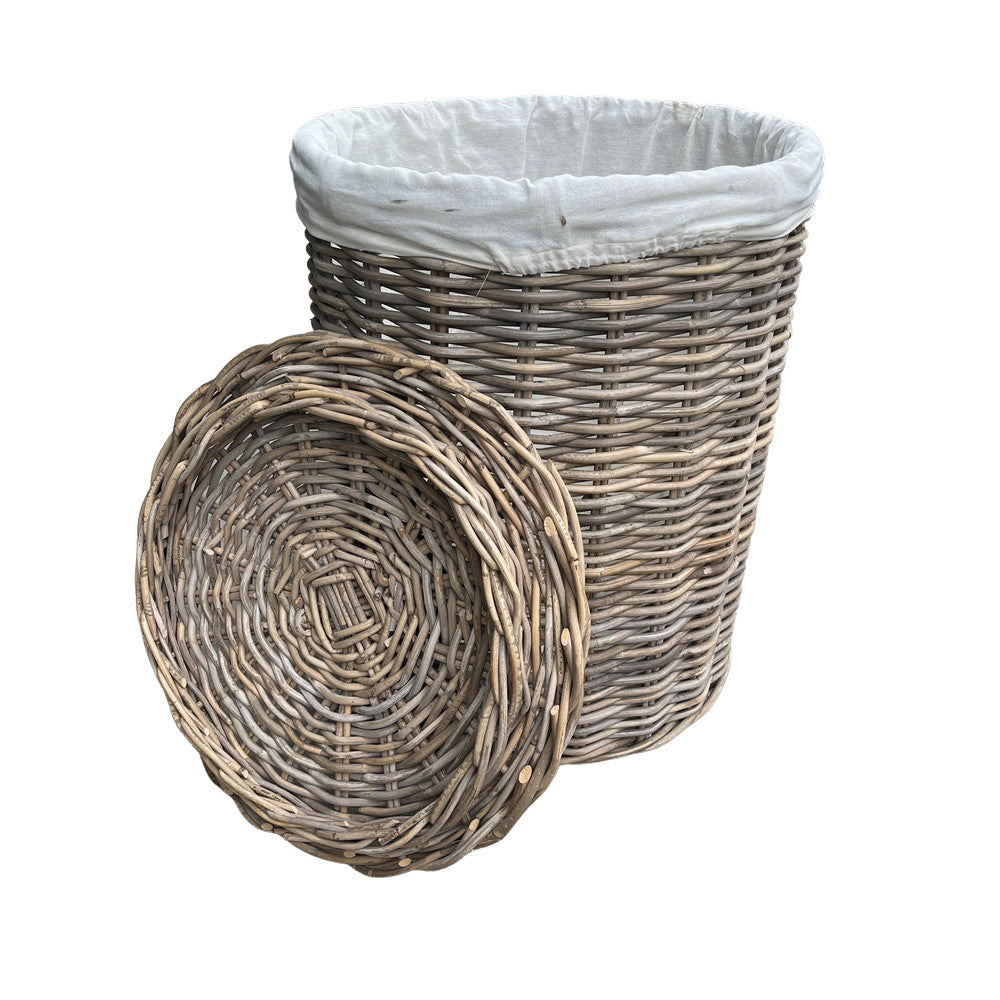 Rattan Round Laundry Basket - Berbere Imports