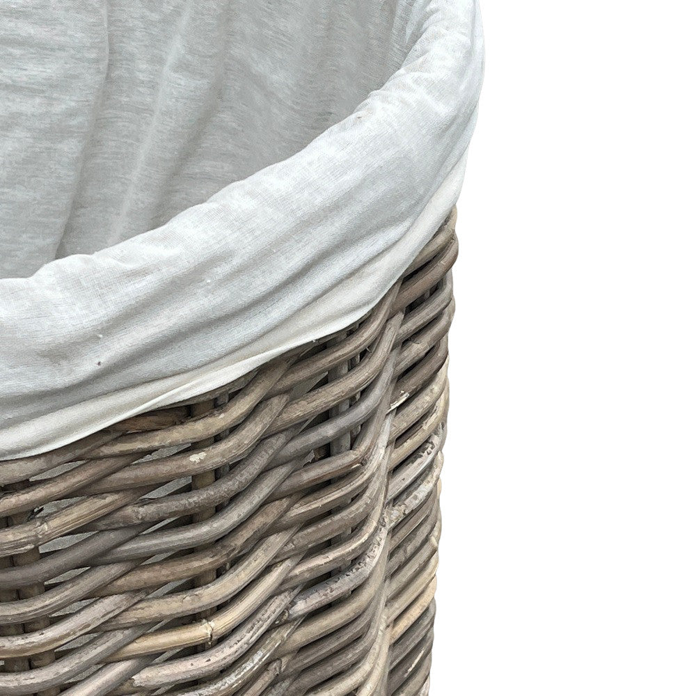 Rattan Round Laundry Basket - Berbere Imports