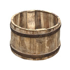 Wood Bucket With Iron Belt - Berbere Imports