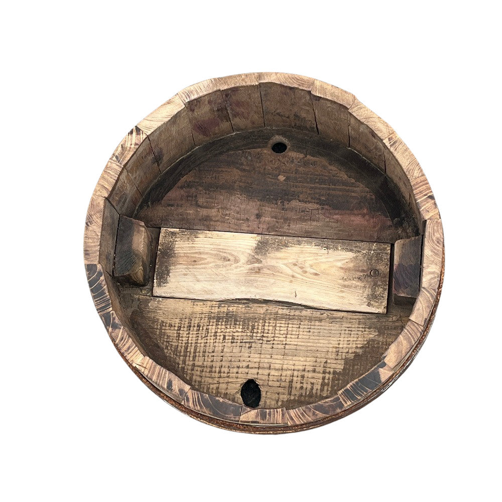 Wood Bucket With Iron Belt - Berbere Imports