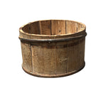 Wood Bucket With Iron Belt - Berbere Imports