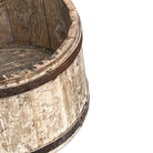 Wood Bucket With Iron Belt - Berbere Imports