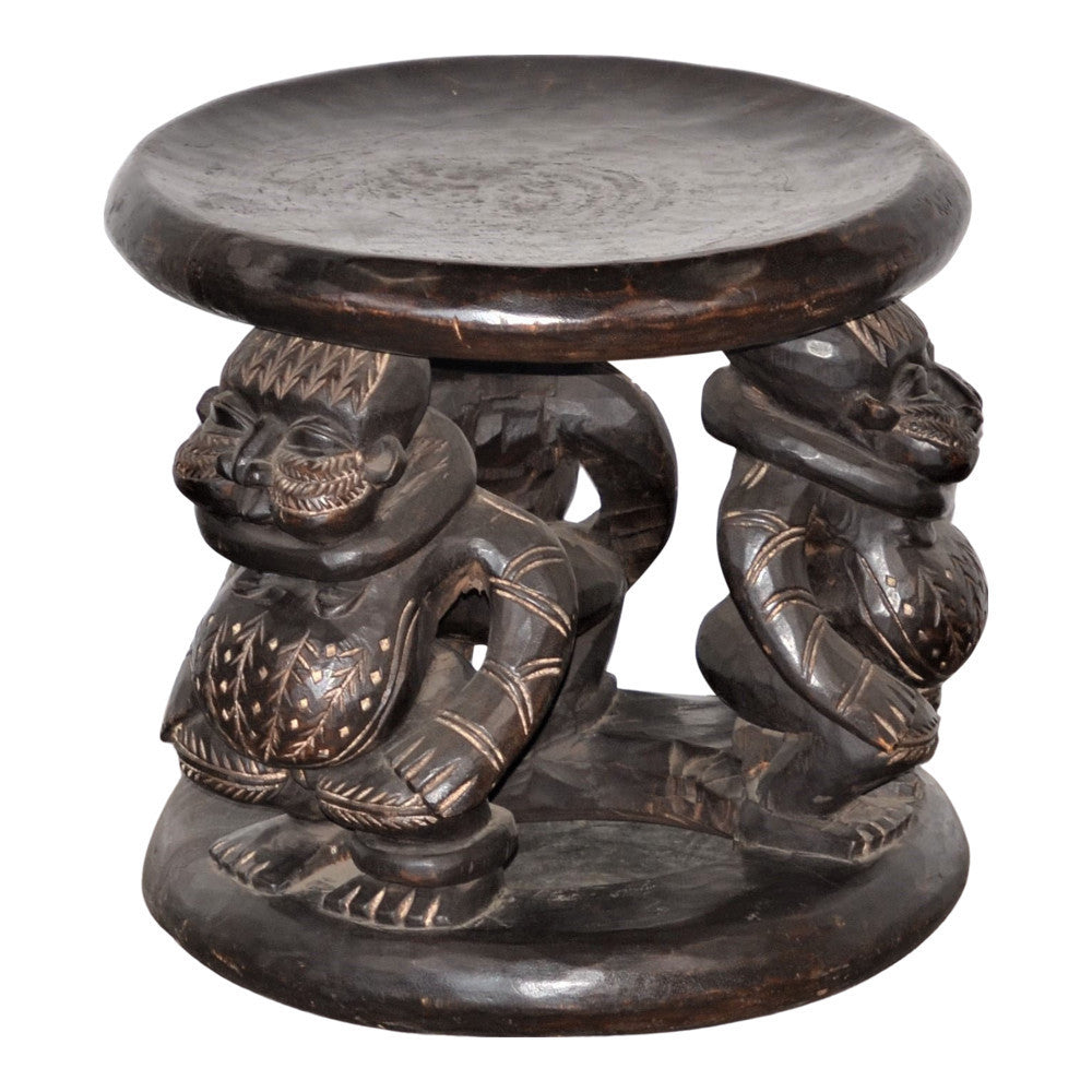 Vintage Hand-Carved Cameroon Stool - Berbere Imports