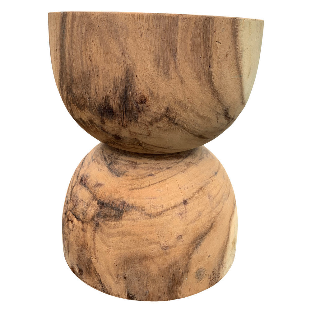 Teak Inverted Sphere Stool - Berbere Imports