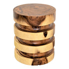 Teak Stacked Discs Stool - Berbere Imports