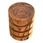 Teak Stacked Discs Stool - Berbere Imports