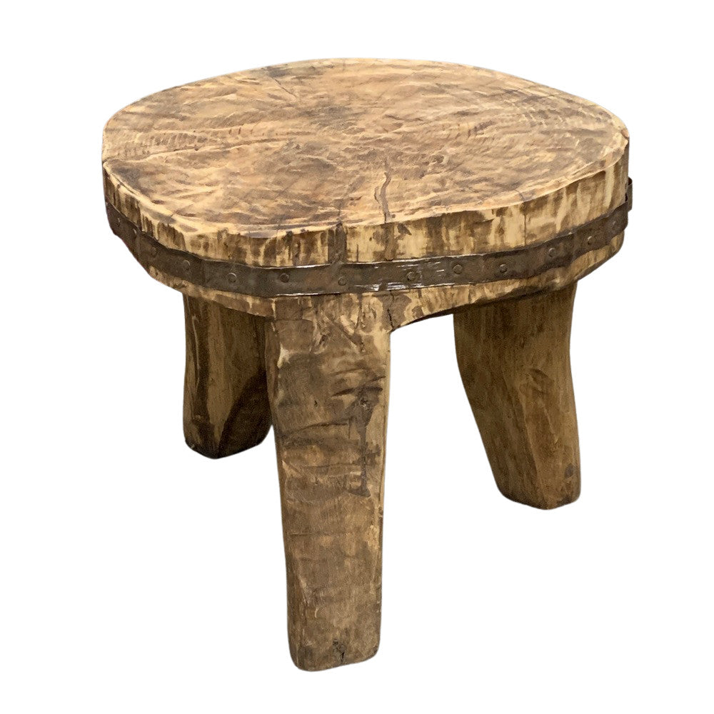 Vintage Nagaland Wooden Stool - Berbere Imports