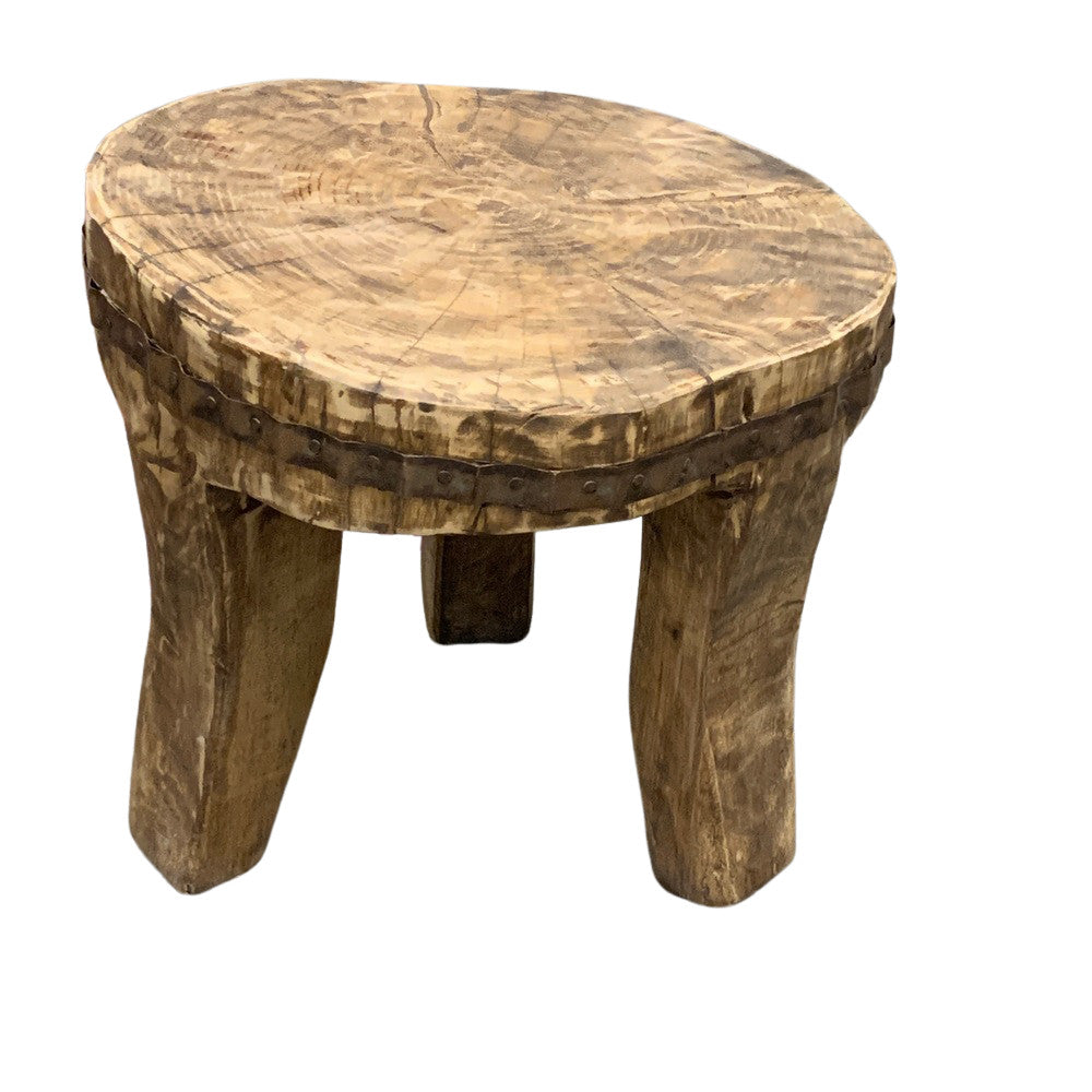 Vintage Nagaland Wooden Stool - Berbere Imports