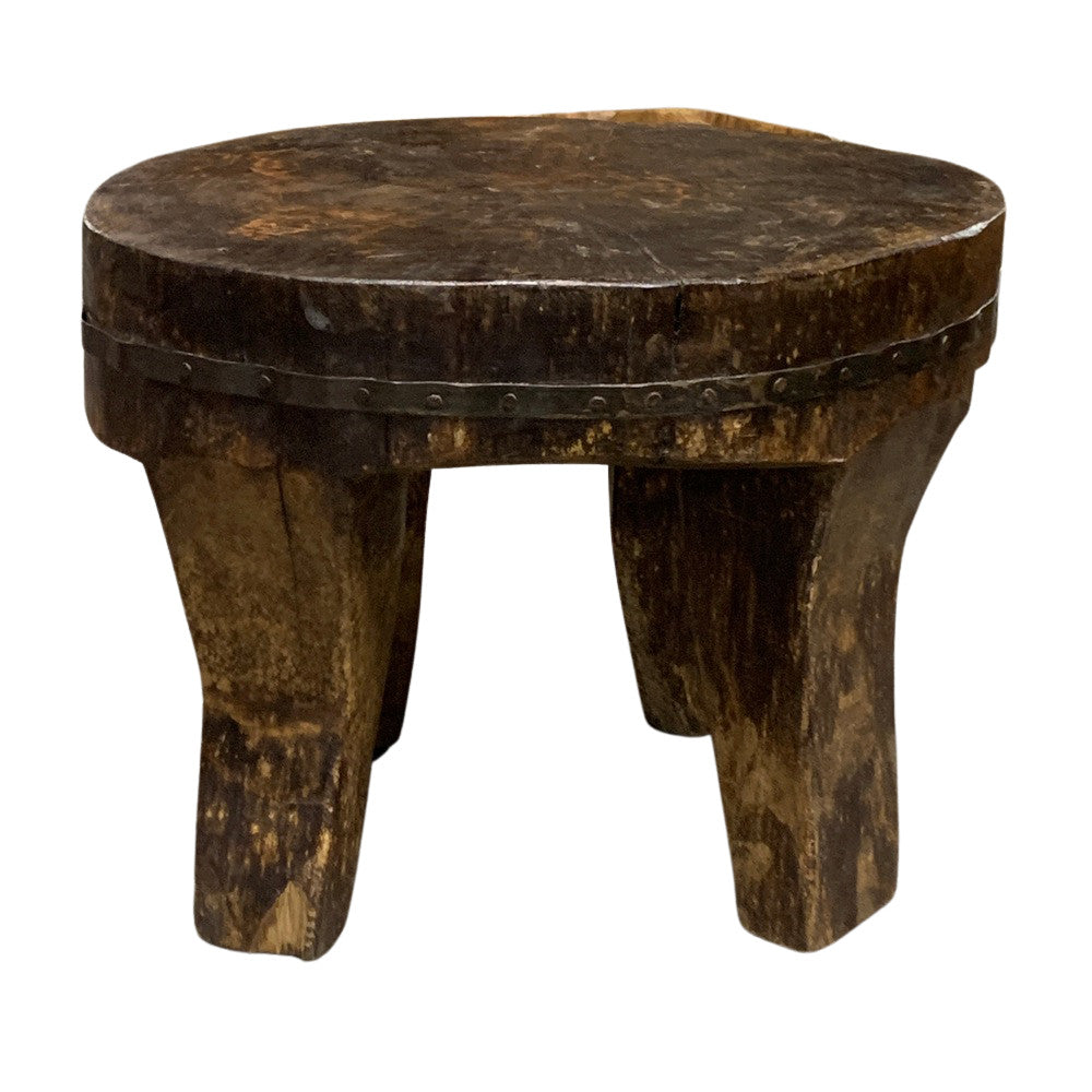 Vintage Nagaland Wooden Stool - Berbere Imports